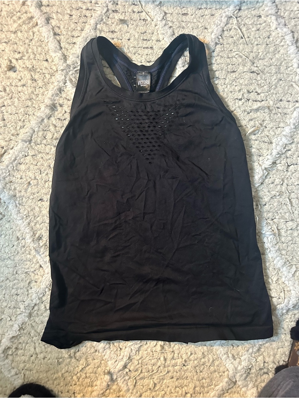 Victoria's Secret Black Laser-Cut Racerback Tank